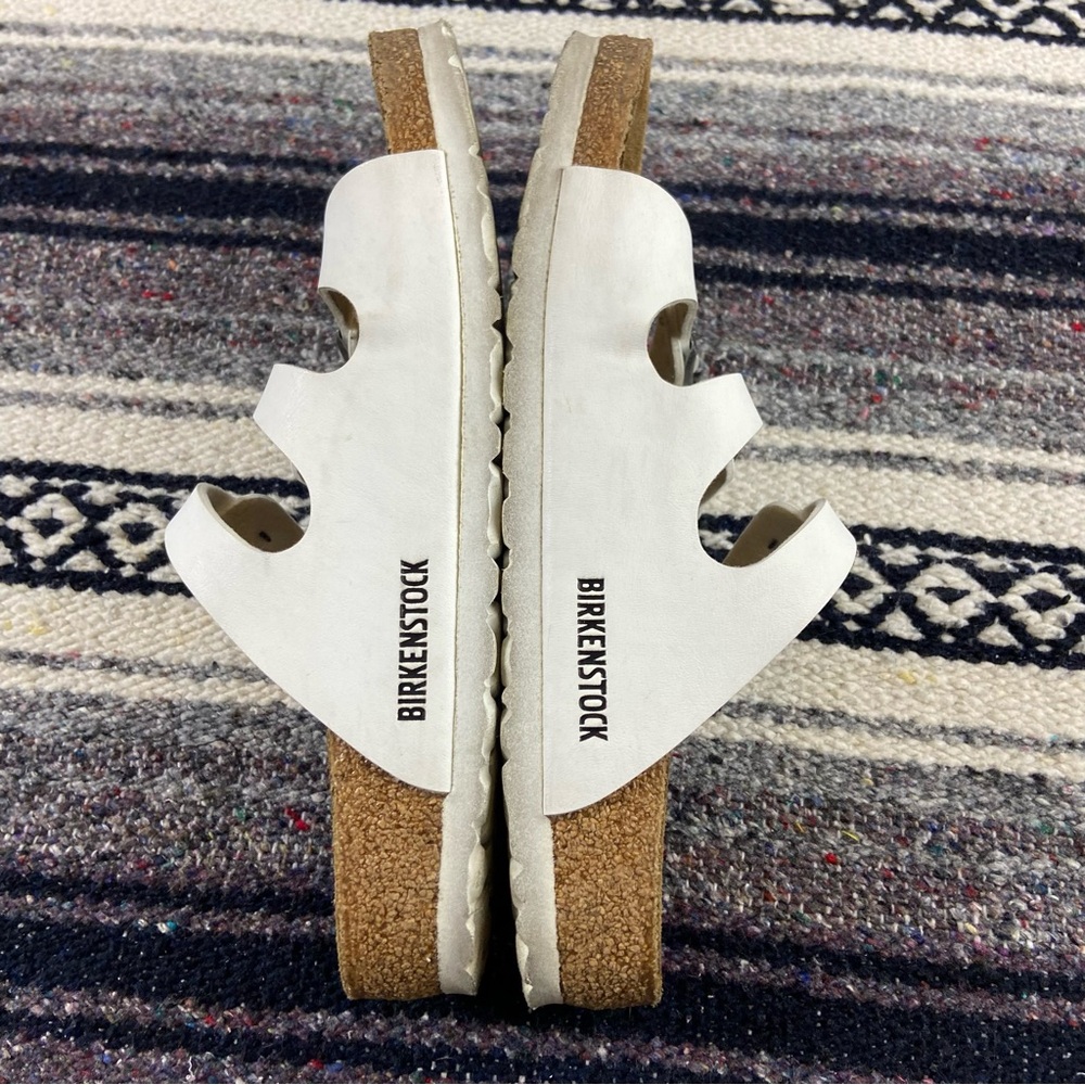 Birkenstock Womens White Florida Birko-Flor Sandals Buckles Size 39/8 Leather - Picture 9 of 12